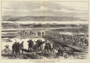 La guerra, il passaggio del Danubio da parte dei russi, a Simnitza